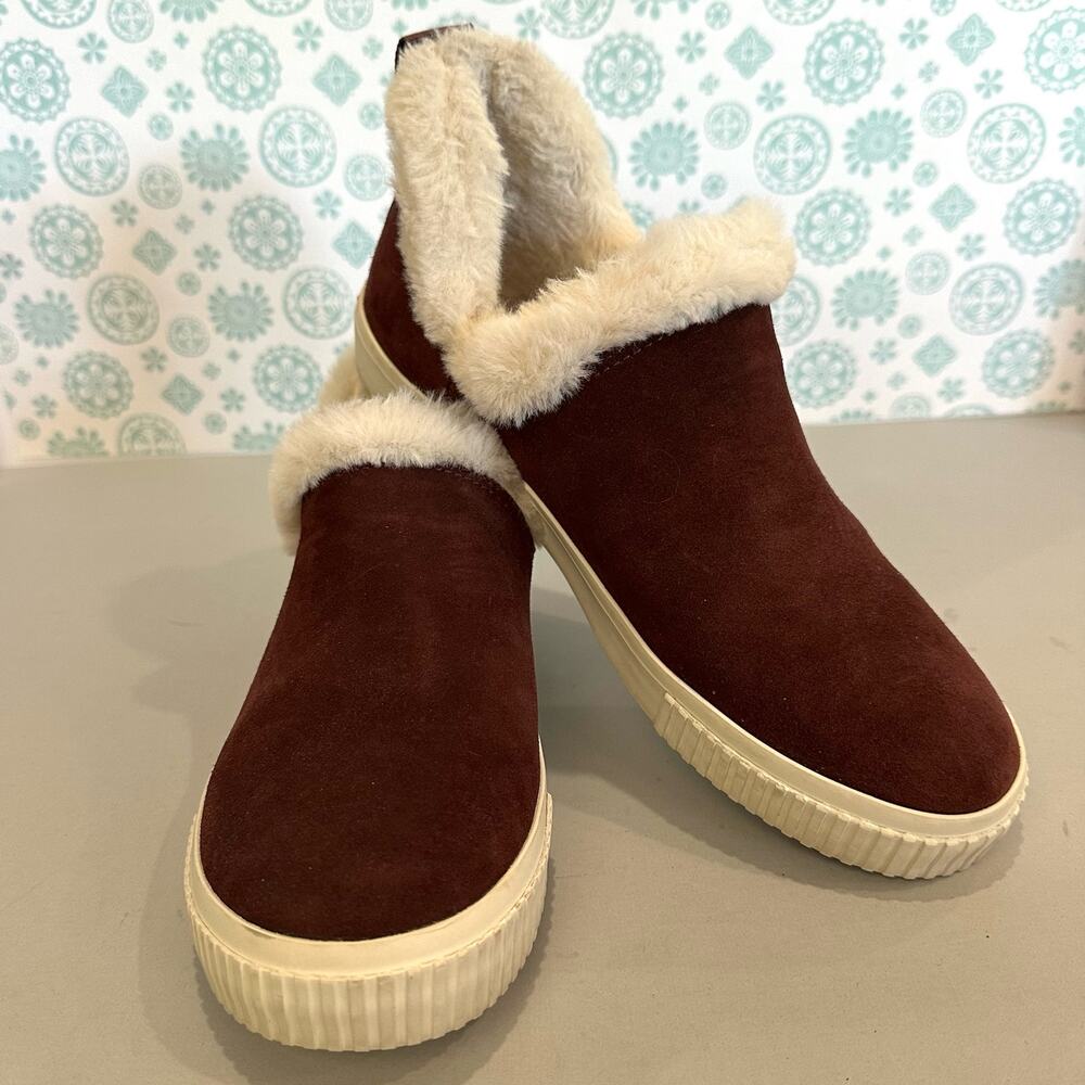 Timberland Womens‎ Skyla Bay 9 Brown Suede Faux Fur Slip On Moccasin Shoes - Picture 3 of 10